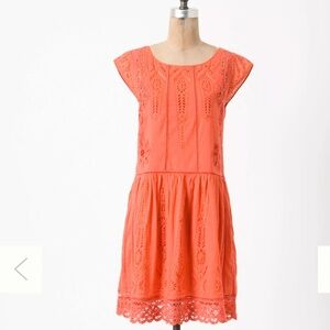 anthropologie Watermelon Ice Dress
Meadow Rue Coral Lace Cap Sleeve Dress eyelet